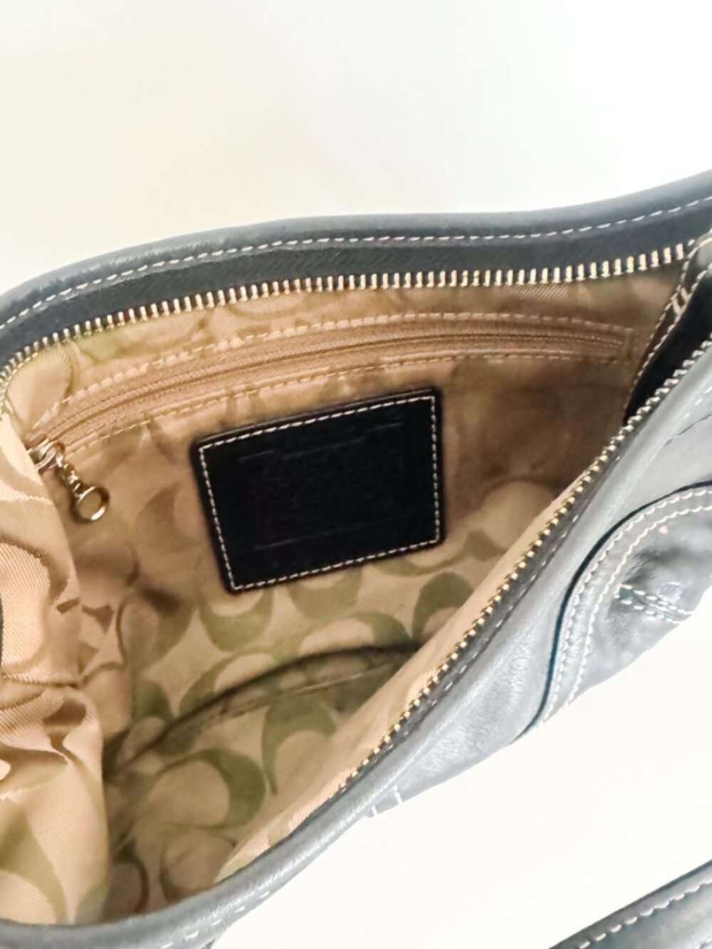 Vintage Coach Black Leather Shoulder Bag Y2K Small Hobo Purse - Picture 3 of 4